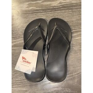 Archies Arch Support Flip Flops Mens US 11 Womens US 10 Black  Orthotic Sand